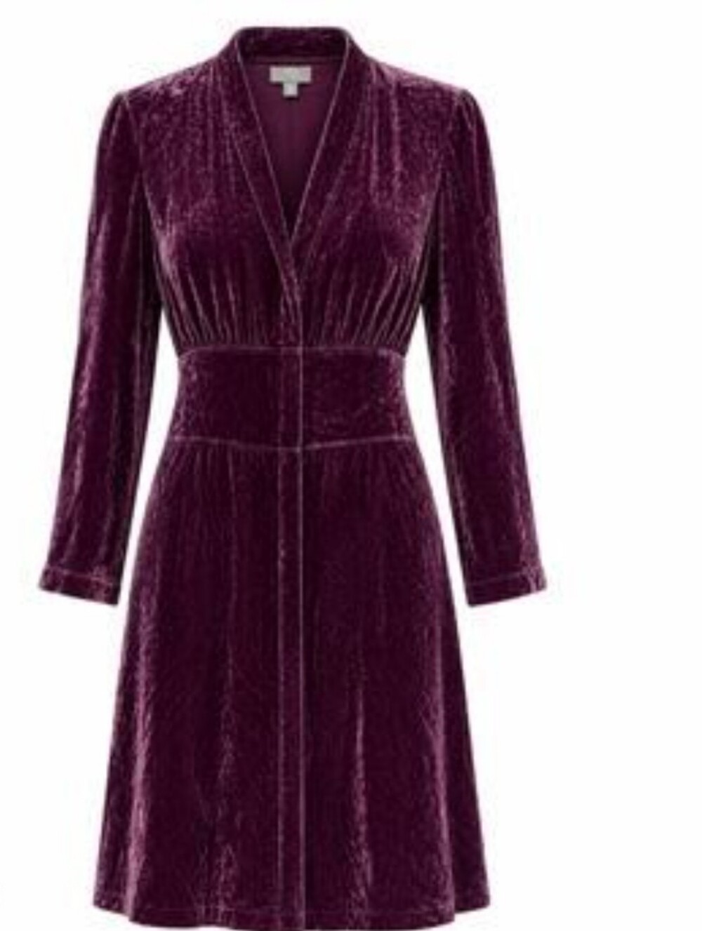 J. Jill Purple Silk Blend Crushed Velvet Midi Dress Witchy Eggplant Size 12